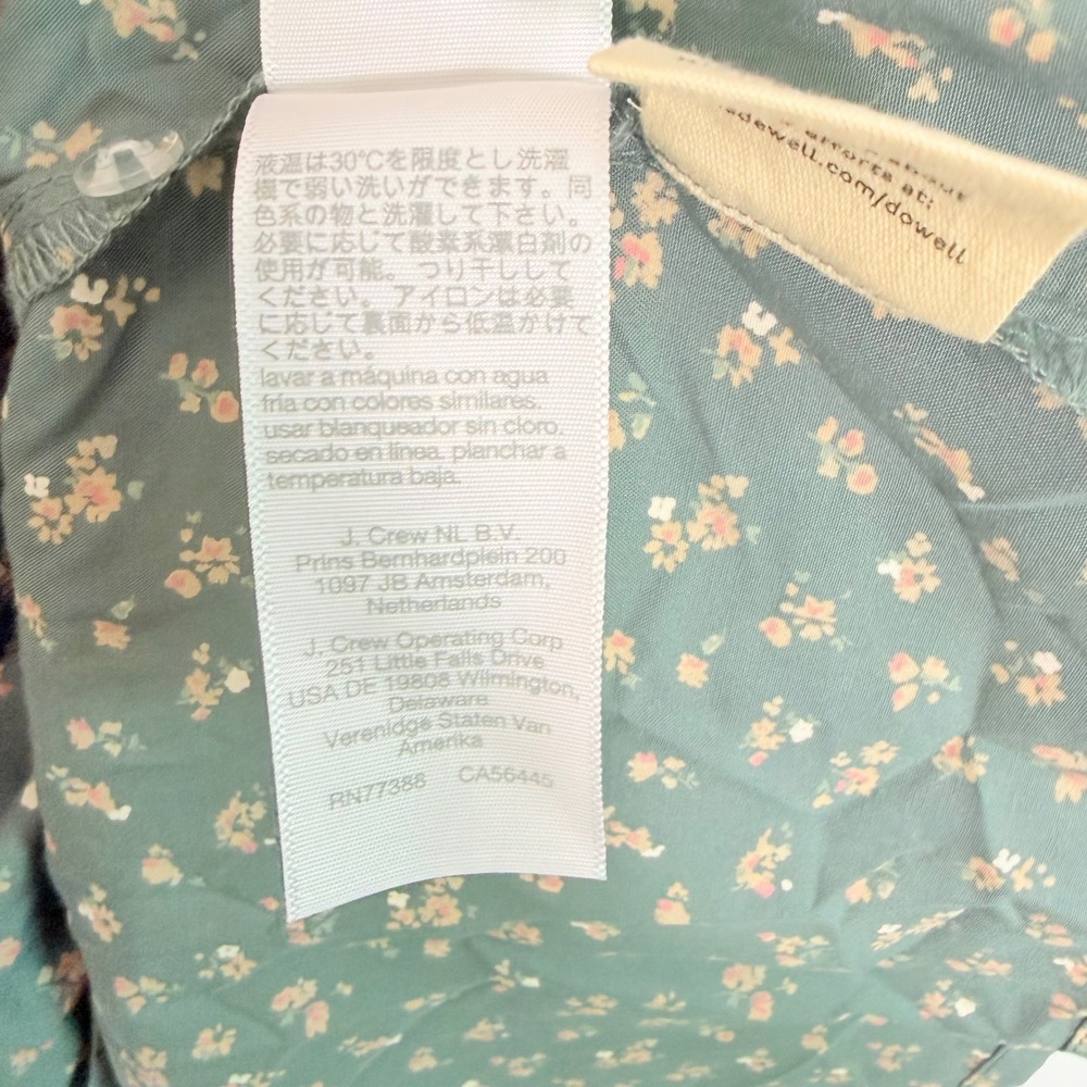 Madewell Tucker Tie Strap Mini Dress Green Floral‎ Smocked Tiered Small Summer - Picture 5 of 10